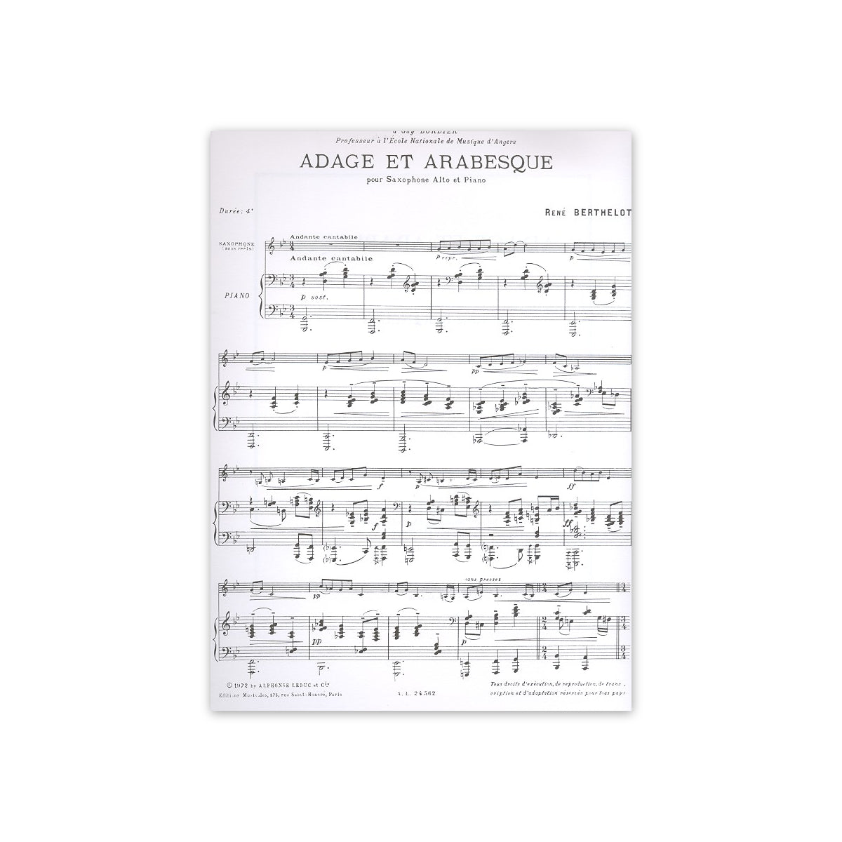 Berthelot, Adage et Arabesque