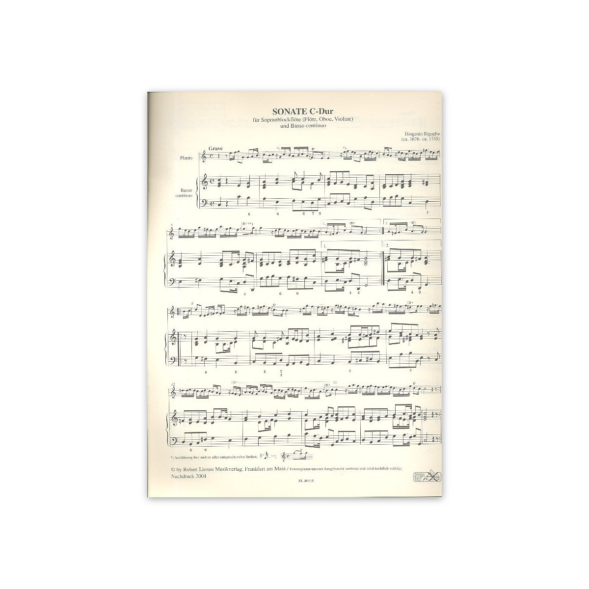 Bigaglia, Sonate C-Dur
