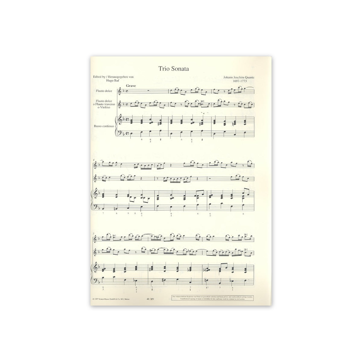 Quantz, Triosonate d-Moll- 2 Altblfl.,Bc.