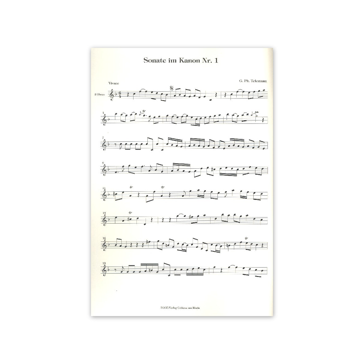 Telemann, 6 Sonaten im Kanon - Flöte & Oboe