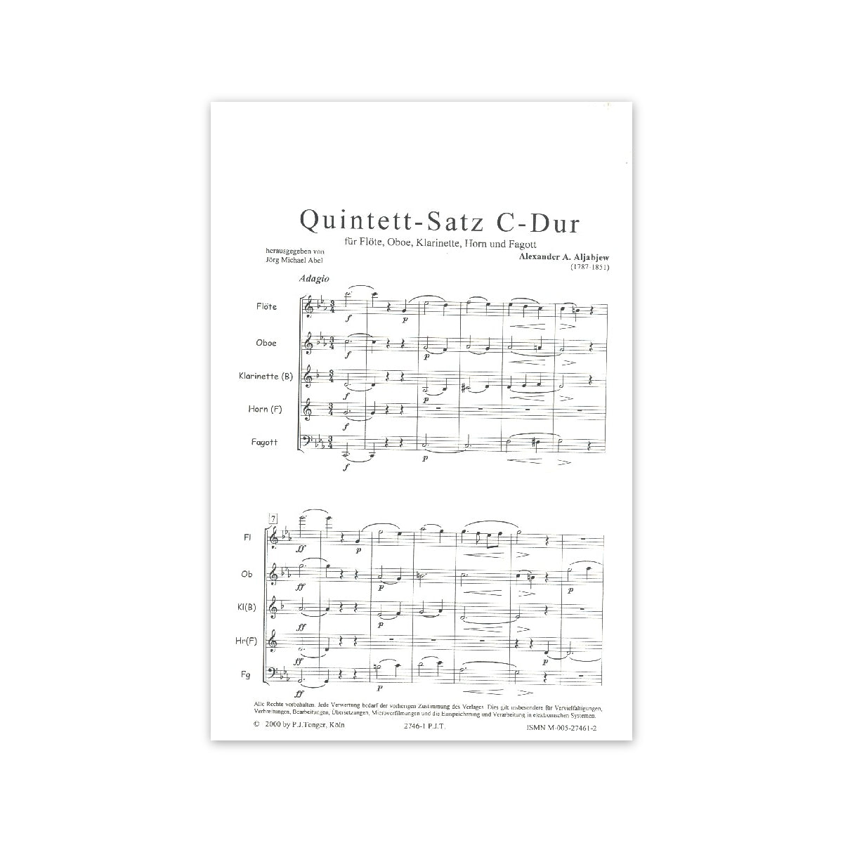 Aljabjew, Quintett-Satz C-Dur