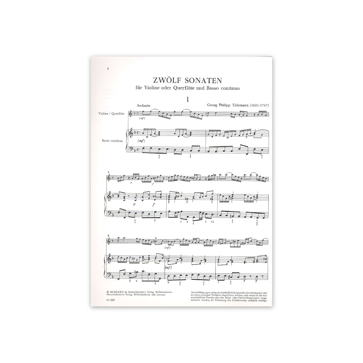 Telemann, 12 Sonaten 1 (1-3)