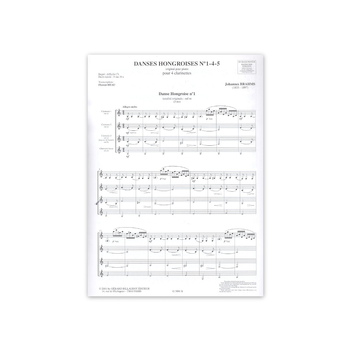 Brahms, Danses hongroises Nr.1,4,5