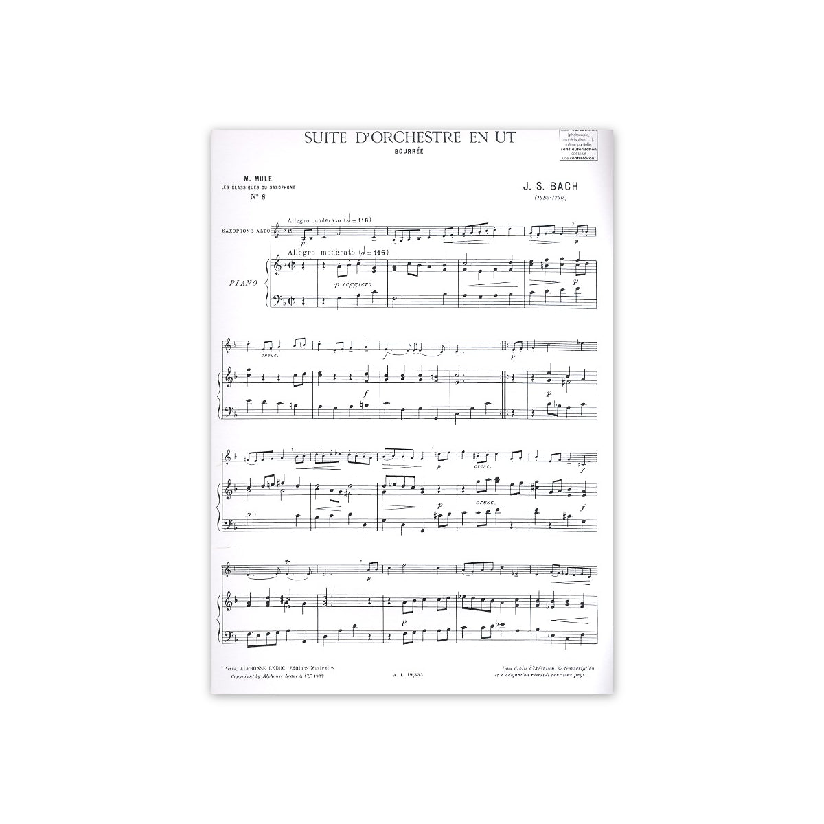 Bach, Bourrée aus Orchestersuite C-Dur