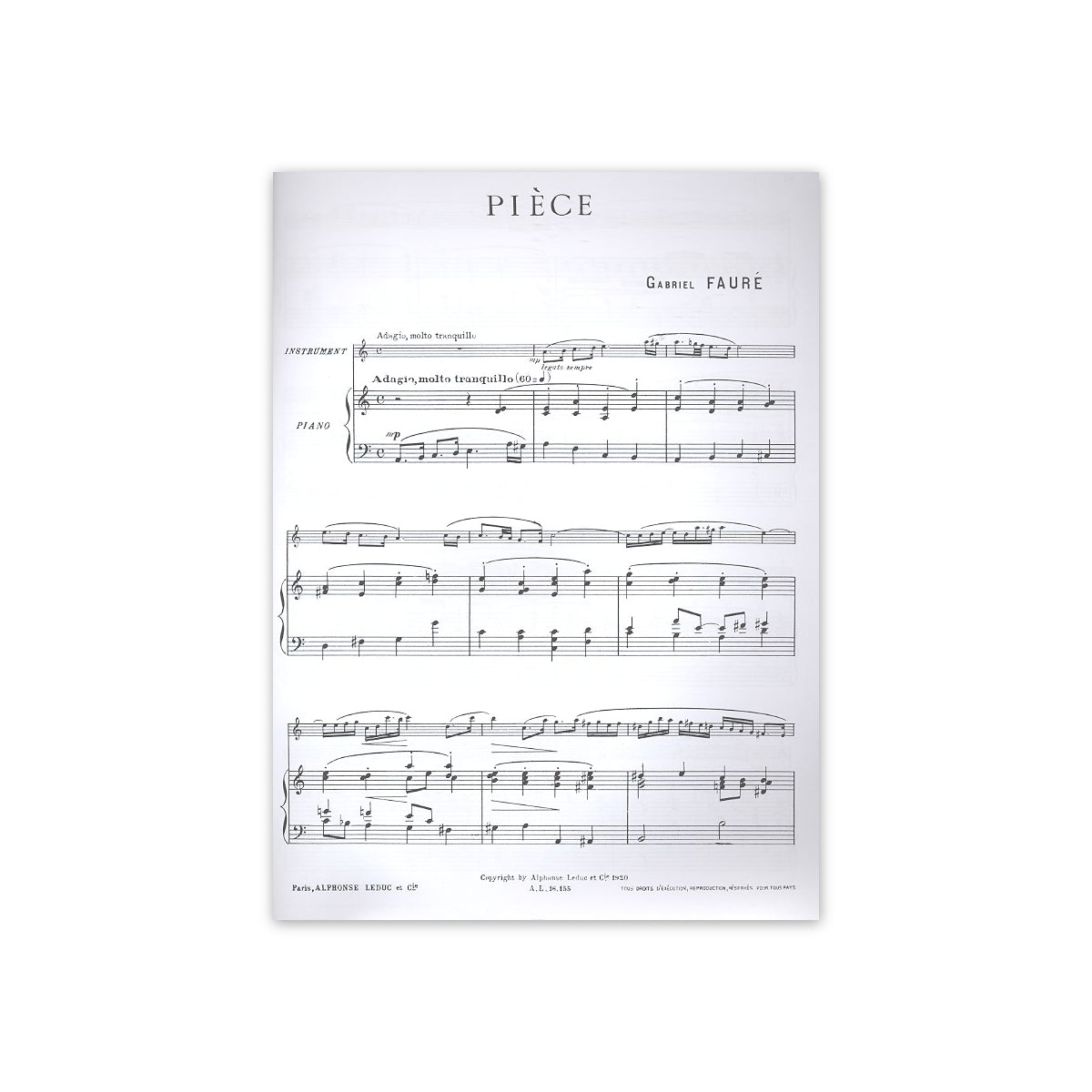 Fauré, Pièce