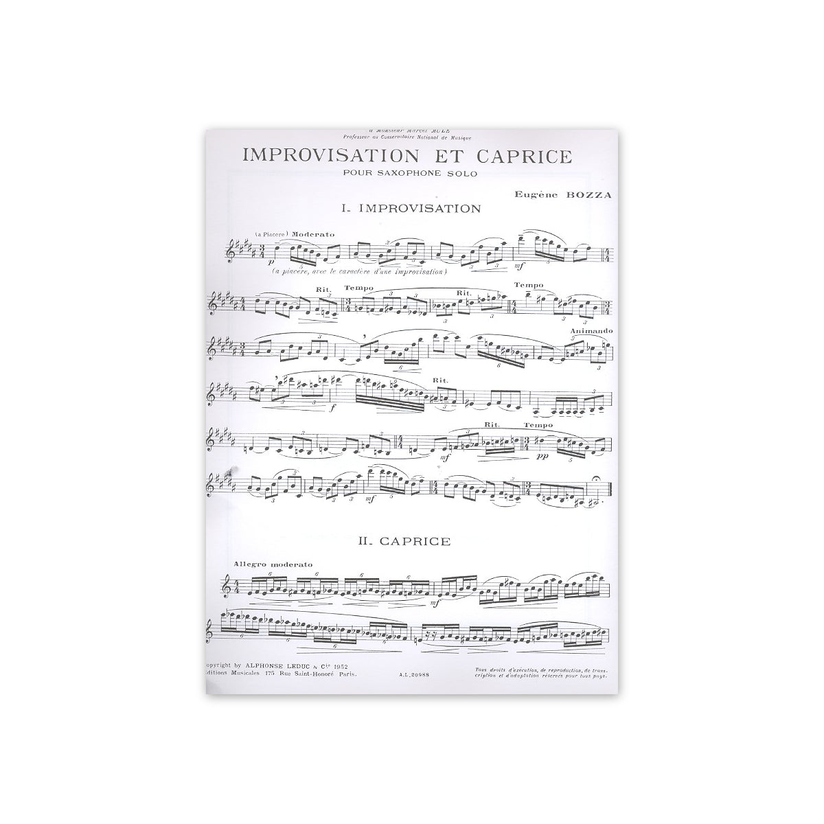 Bozza, Improvisation et Caprice