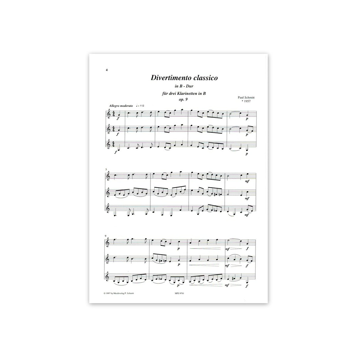 Schmitt, Divertimento classico