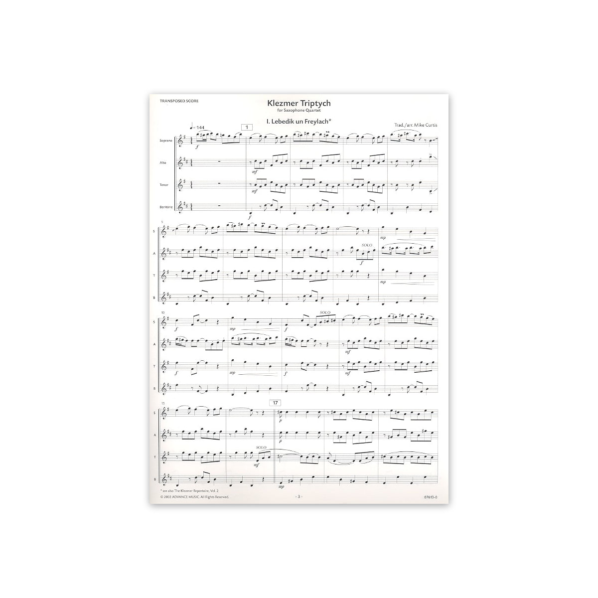 Curtis, Klezmer Triptych