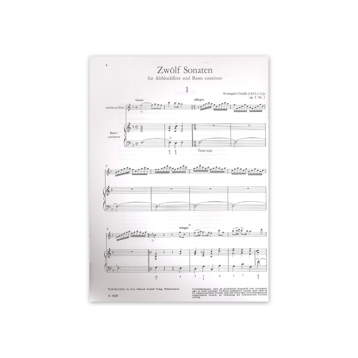 Corelli, 12 Sonaten op.5 Band 1 (Nr.1-2)