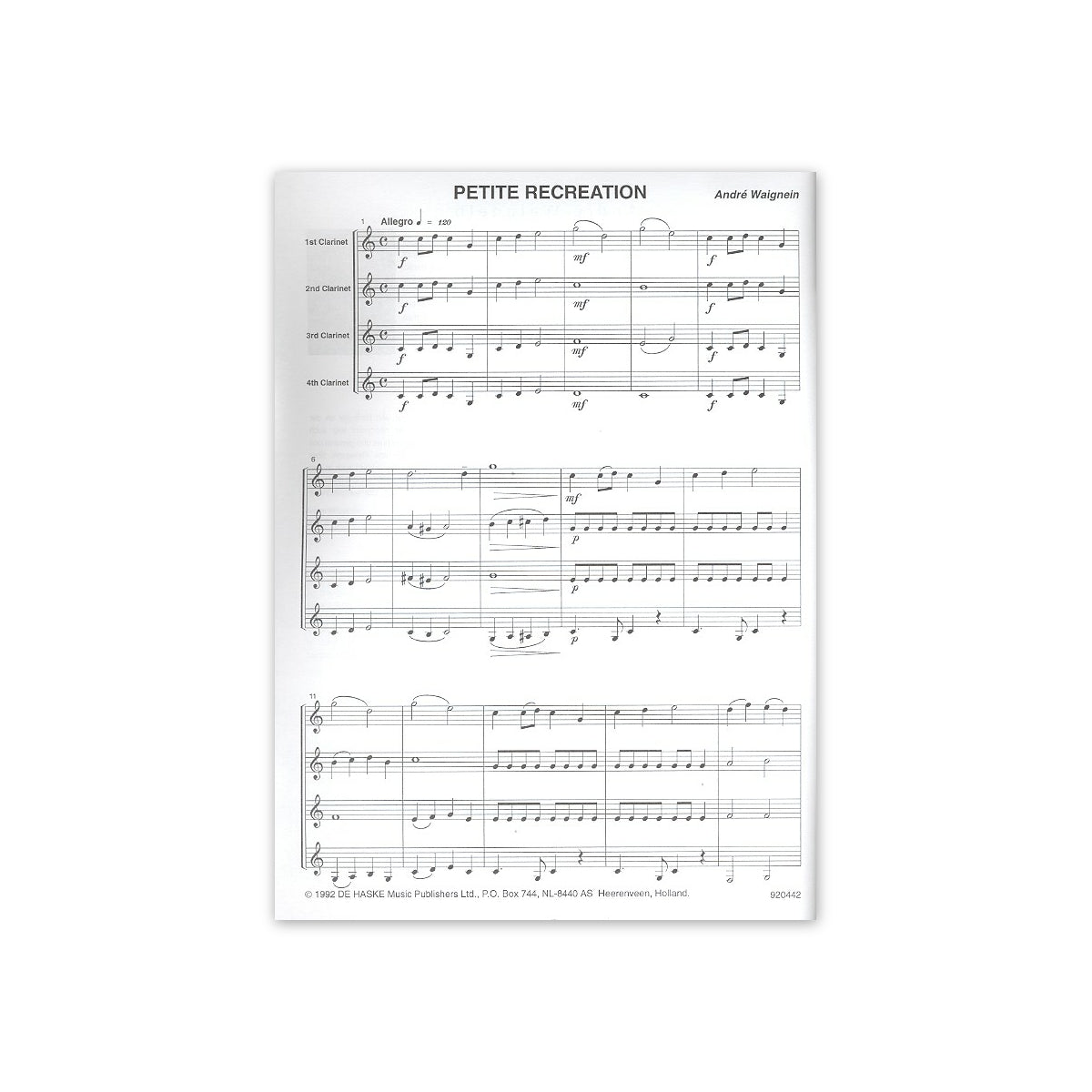 Easy clarinet ensemble Album