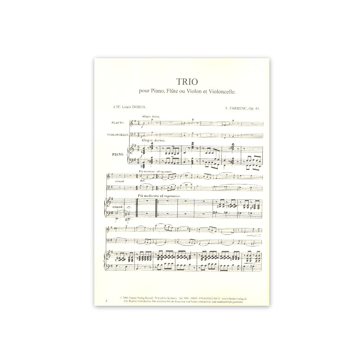 Farrenc L., Trio op.45 - Fl.,Vc. & Klav.