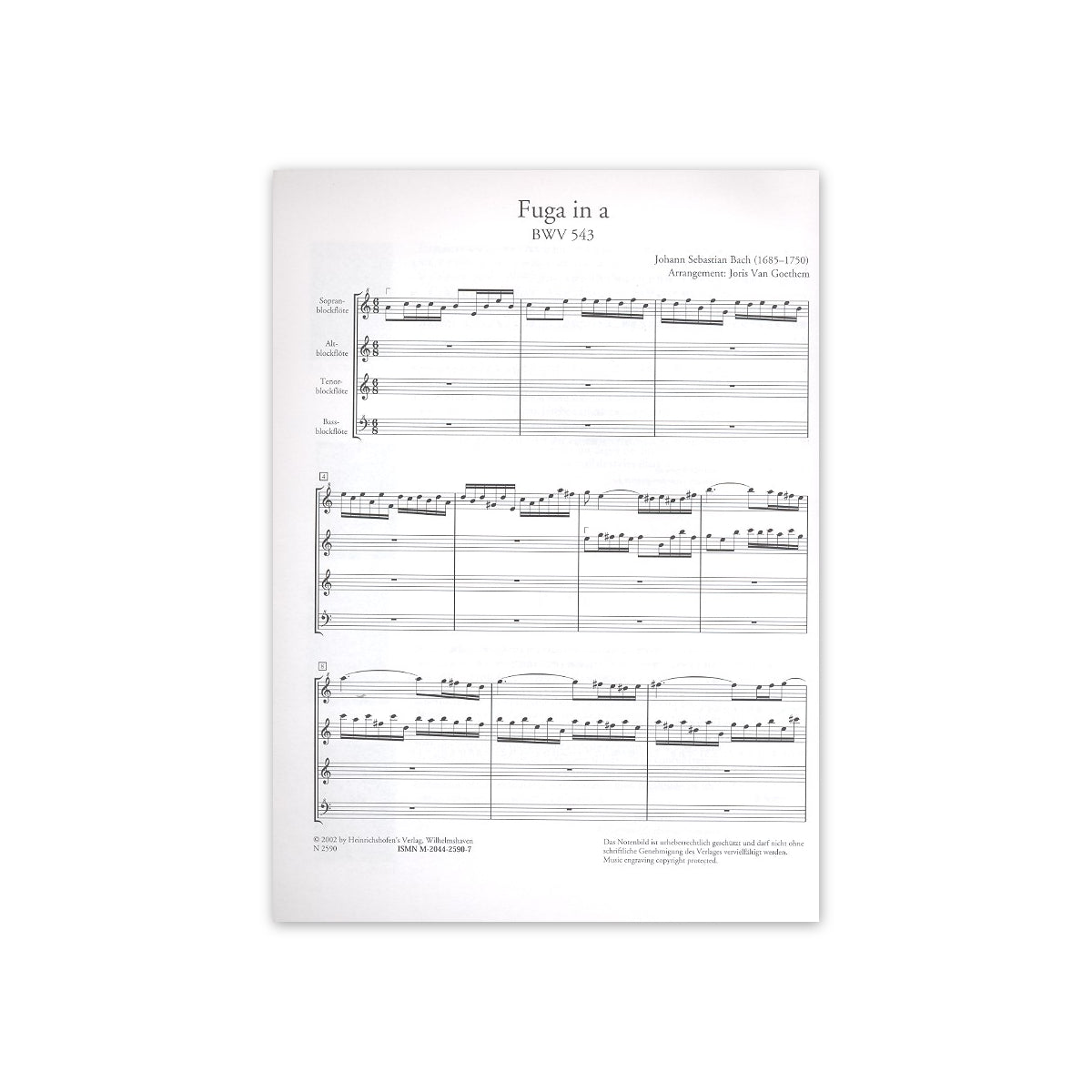 Bach, Fuga in a, Part. & Stimmen