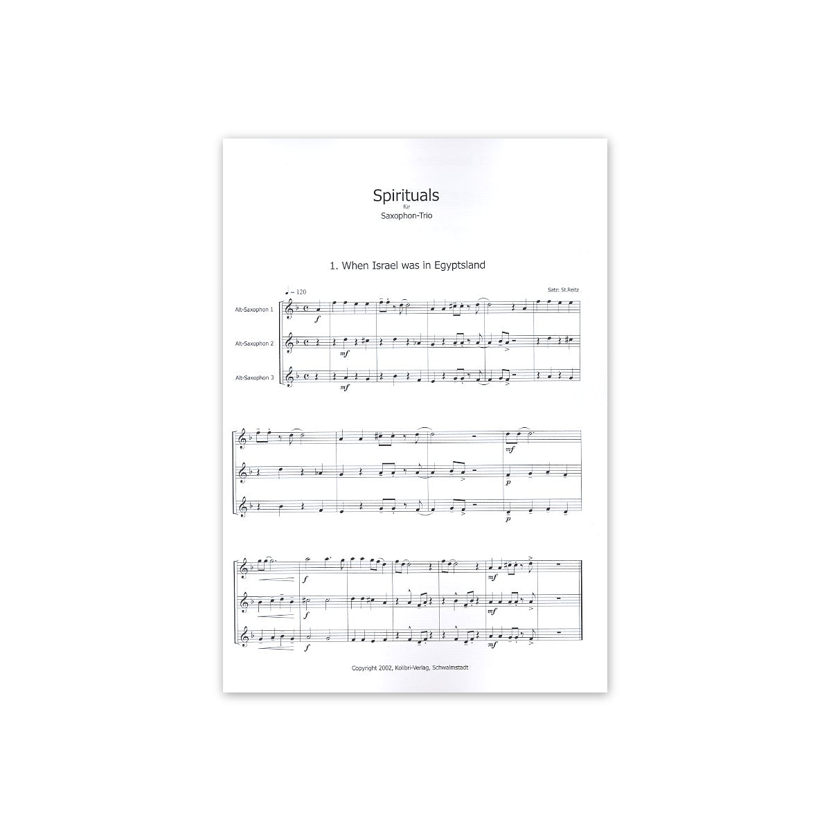 Spirituals für Saxophon-Trio
