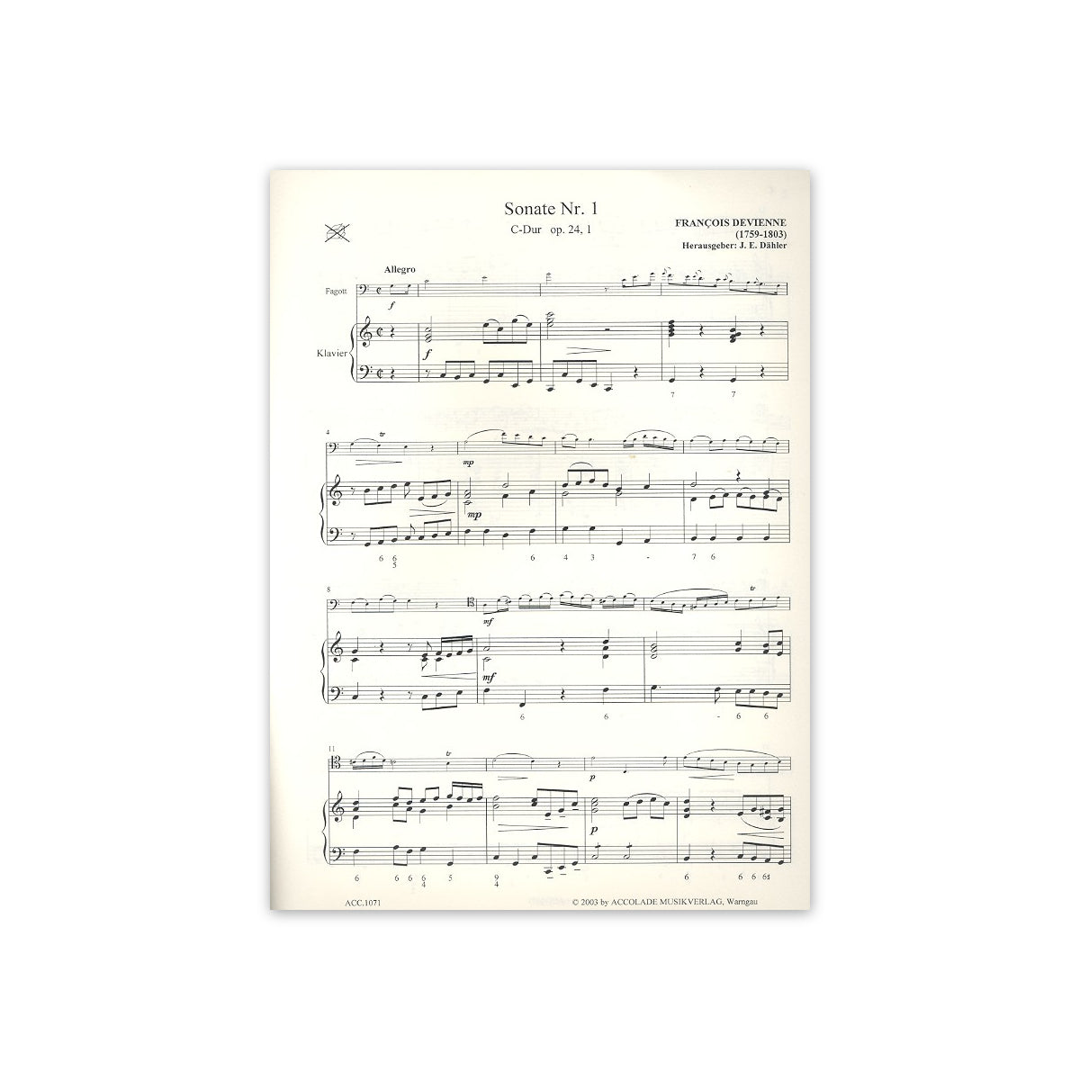 Devienne, Sonate op.24/1 C-Dur