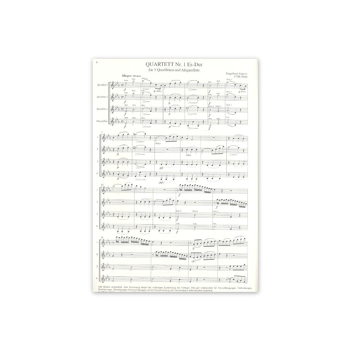 Aigner, Quartett Nr.1 Es-Dur