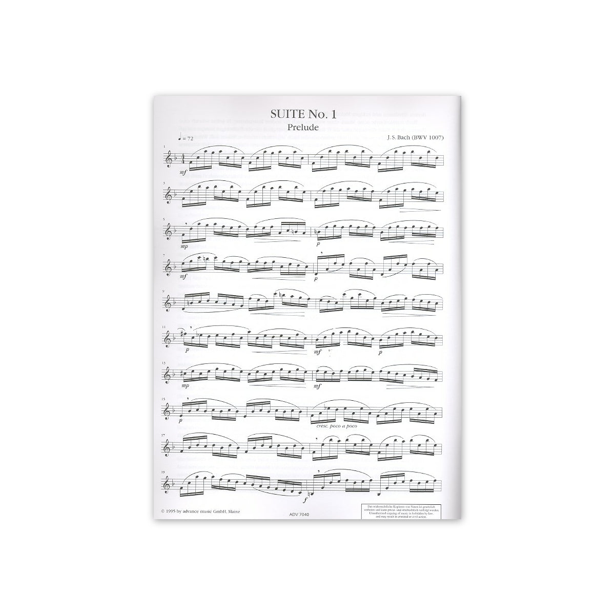 Bach, 6 Suiten für sax bearb.