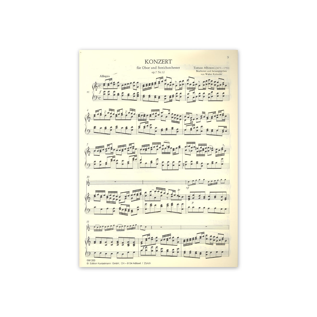 Albinoni, Konzert op.7/12