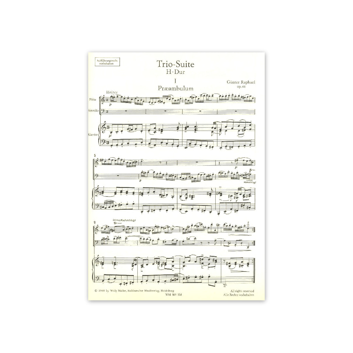 Raphael, Trio-Suite op.44 Fl./Vc./Kl.