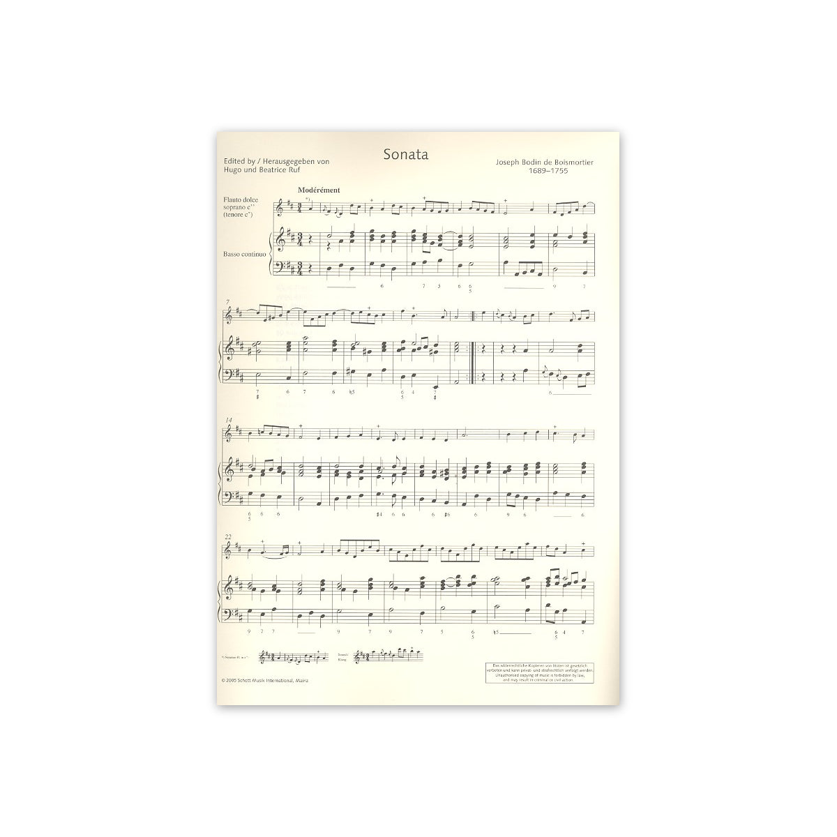 Boismortier, Sonate D-Dur