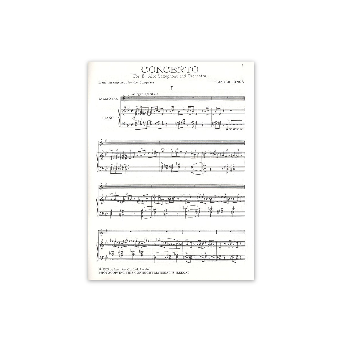 Binge, Concerto für Altsaxophon