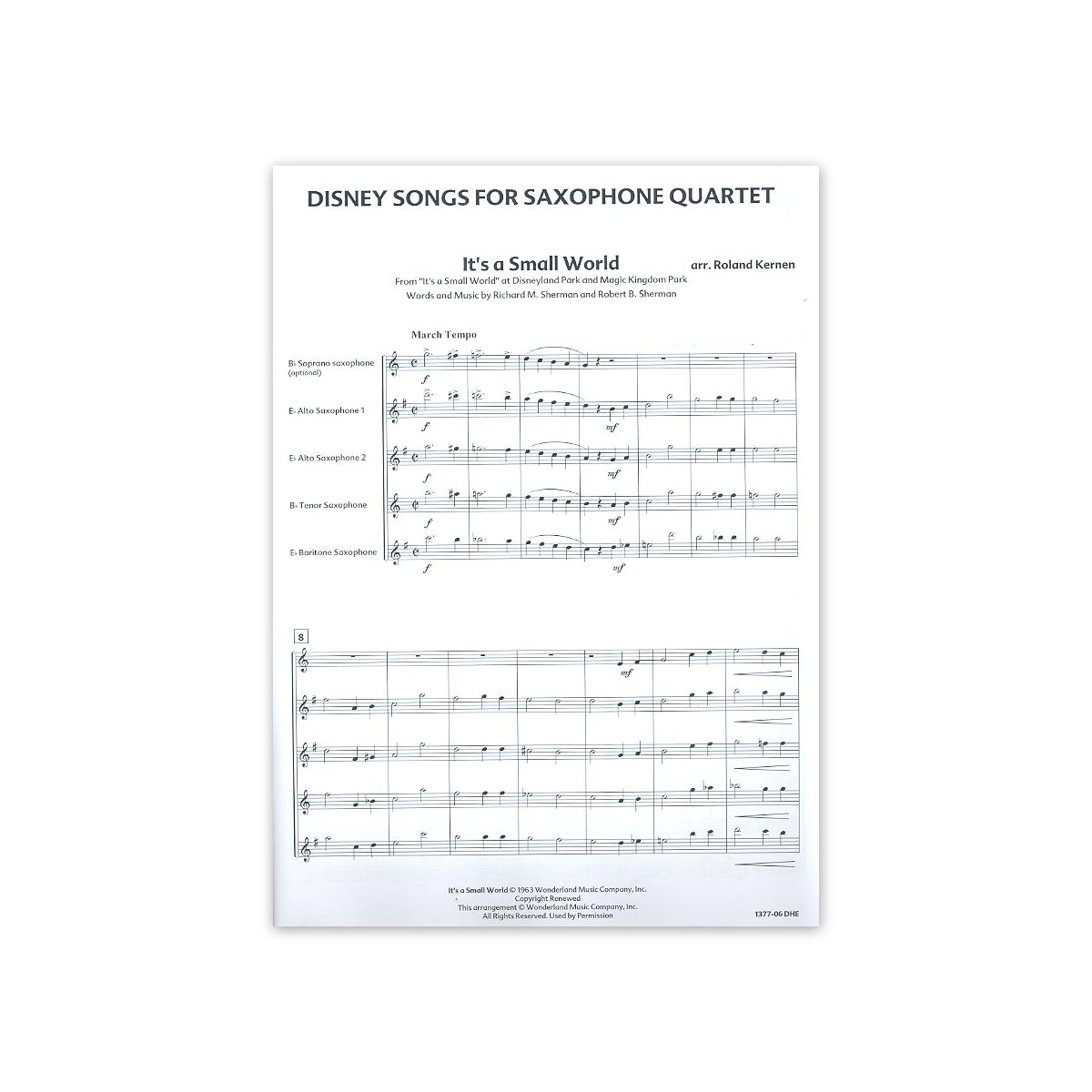 Disney Songs for Saxophone Quartet