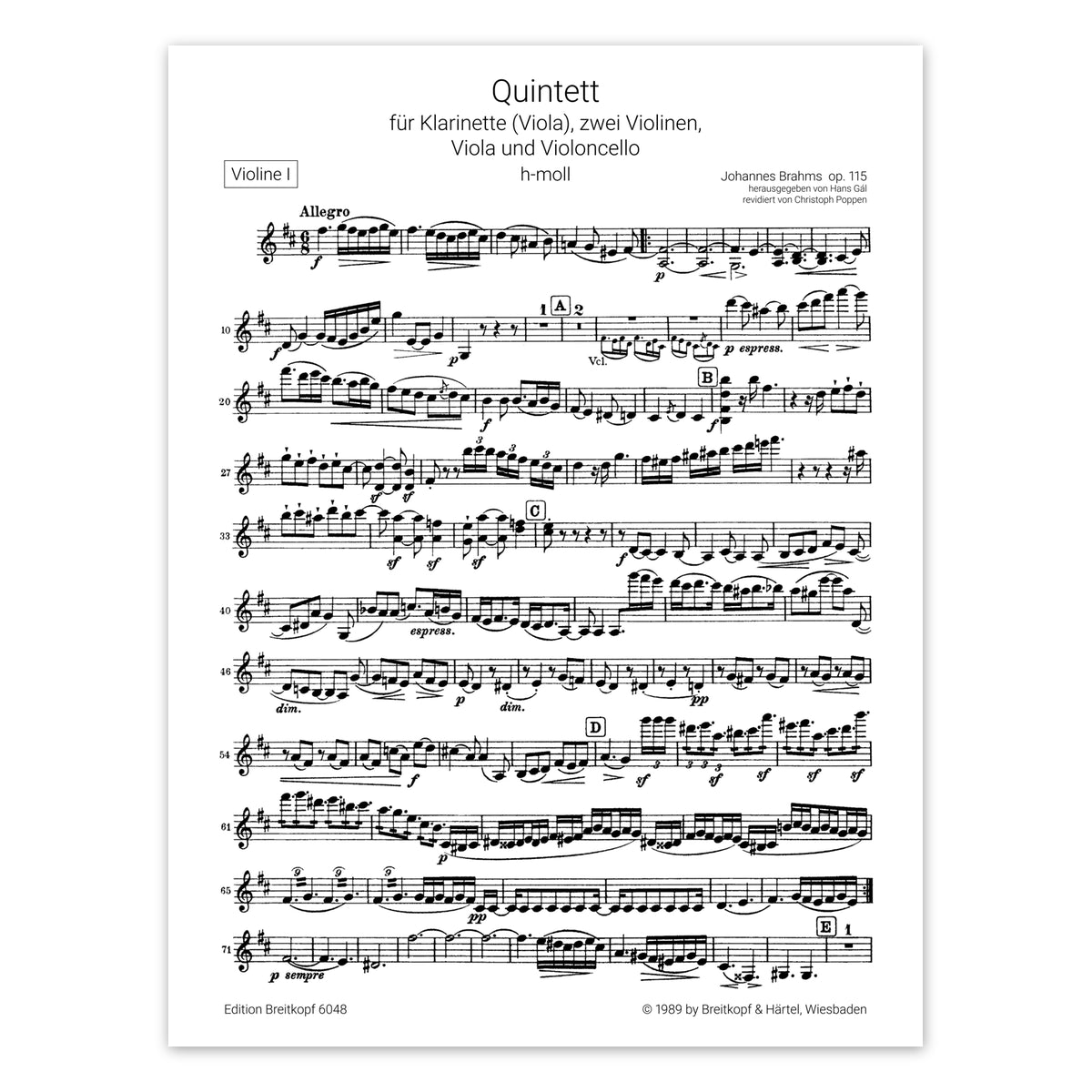 Brahms, Quintett h-moll op.115
