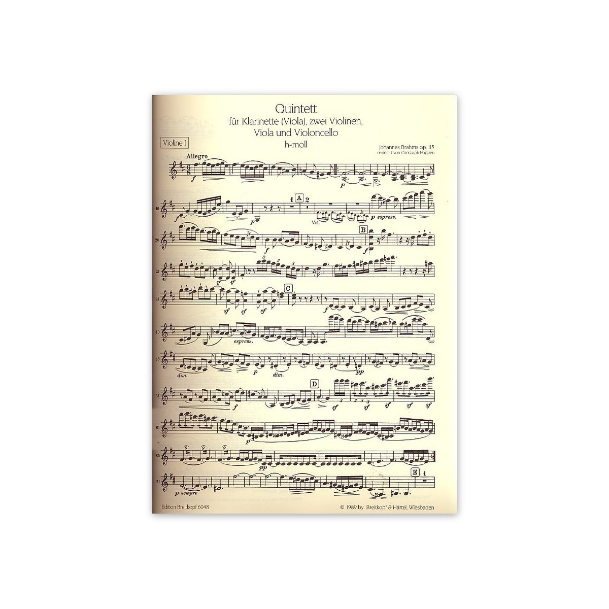 Brahms, Quintett h-moll op.115