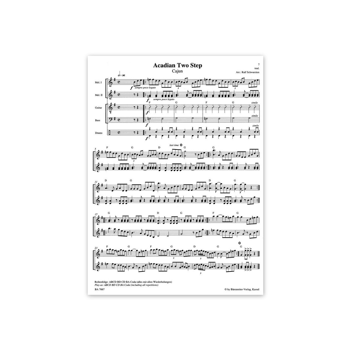 Zydeco - Cajun - 15 Arrangements