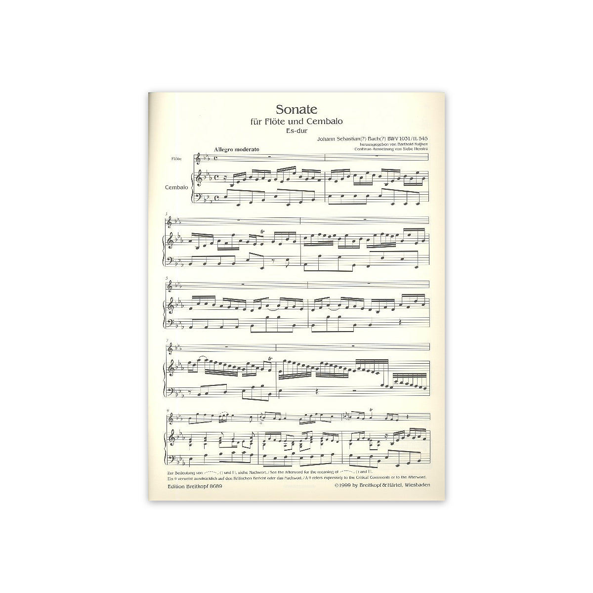 Bach, Sonate Es-Dur BWV 1031