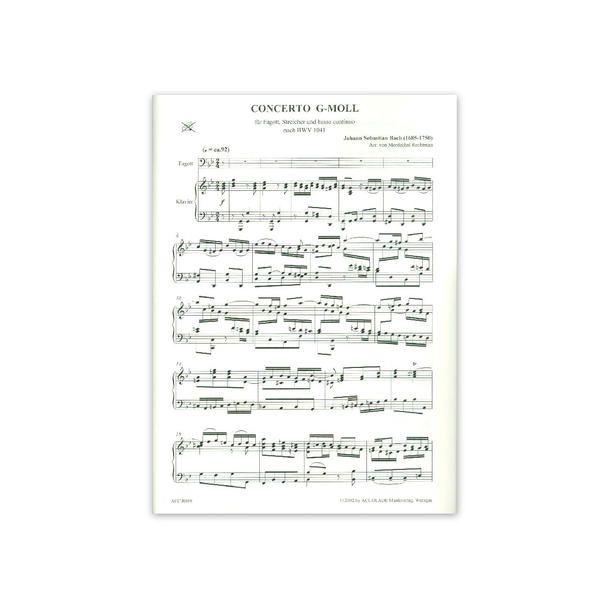 Bach, Konzert g-moll BWV 1041