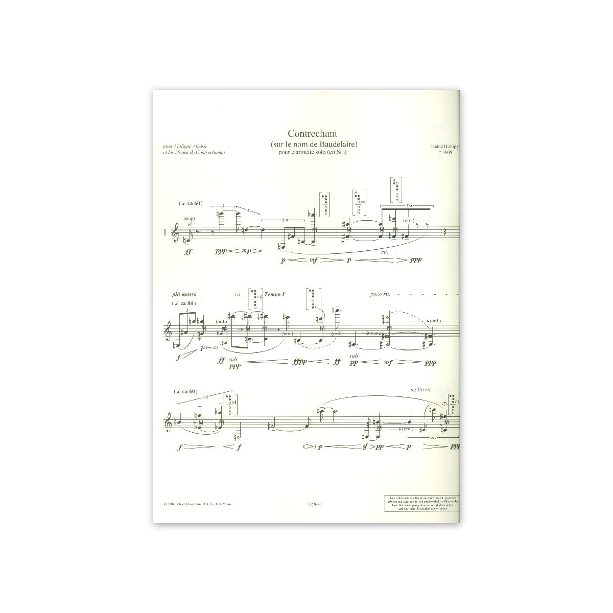 Holliger, Contrechant