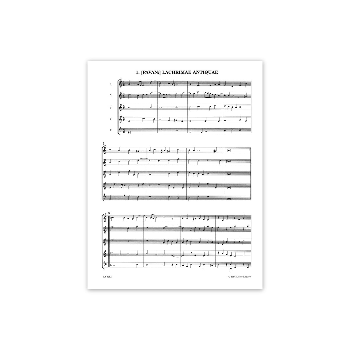 Dowland, Ausgewählte Werke für 4 und 5 Blfl.