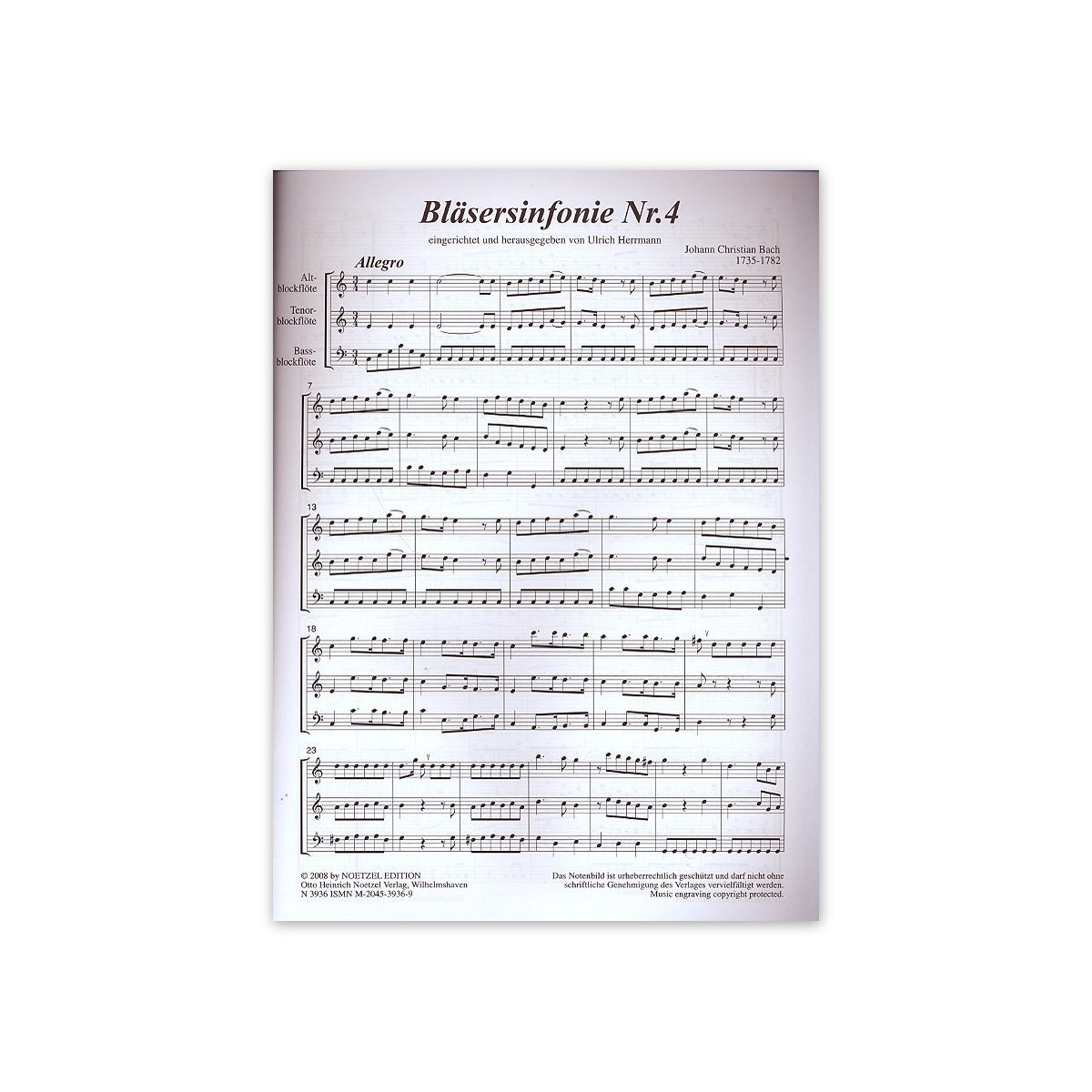 Bach Joh.Chr., Bläsersinfonien Nr.4, 5 & 6