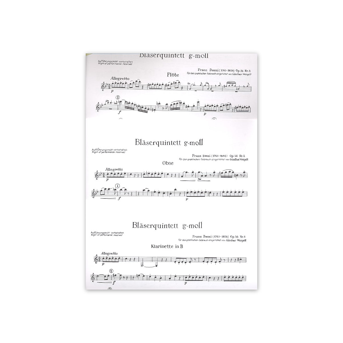 Danzi, Bläserquintett op.56/2 g-moll