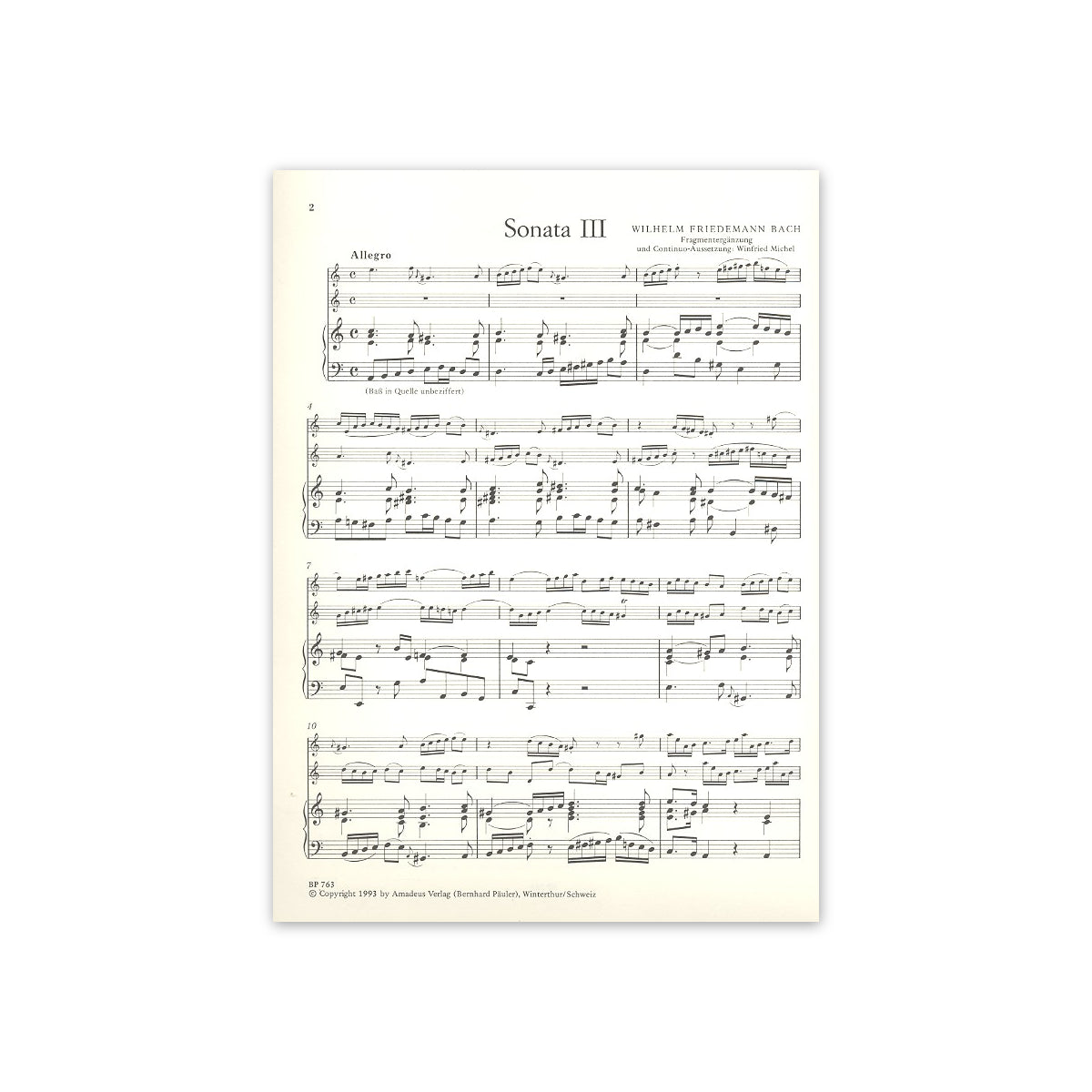 Bach W.Fr., Triosonate Heft 3