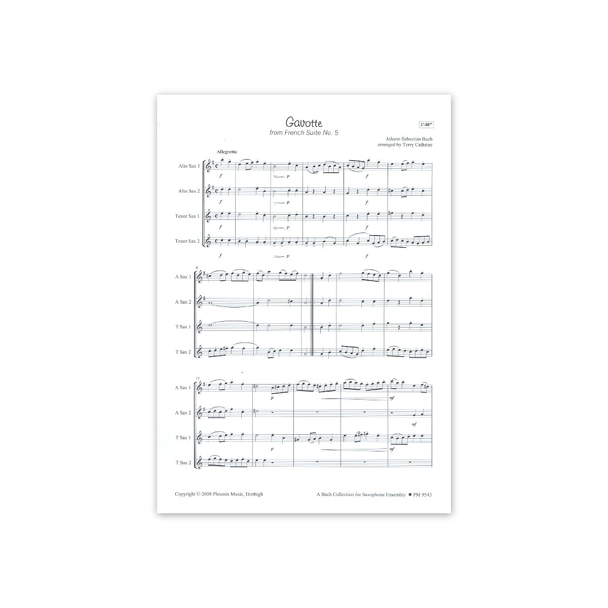 Bach-Sammlung für vier Saxophone
