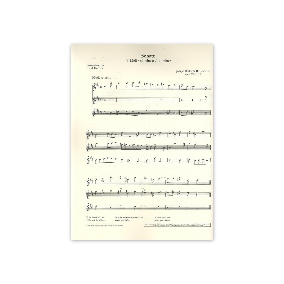 Boismortier, 6 Sonaten op.7 Heft 2