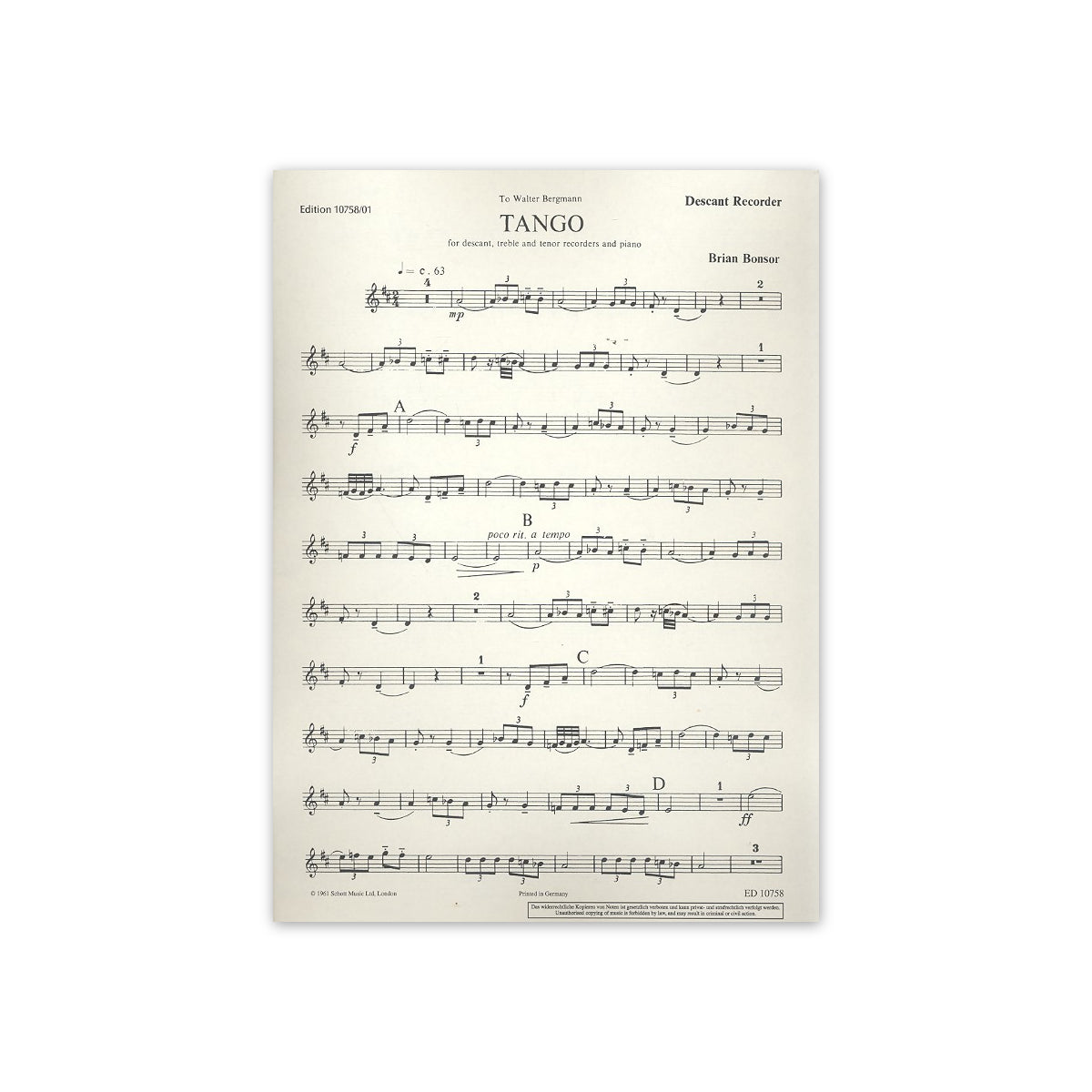 Bonsor, Tango