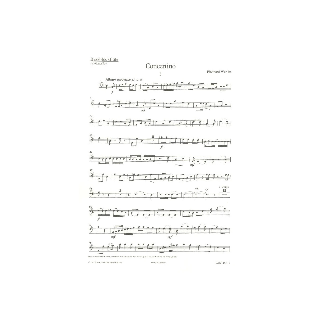 Werdin, Concertino - Stimmensatz View 2