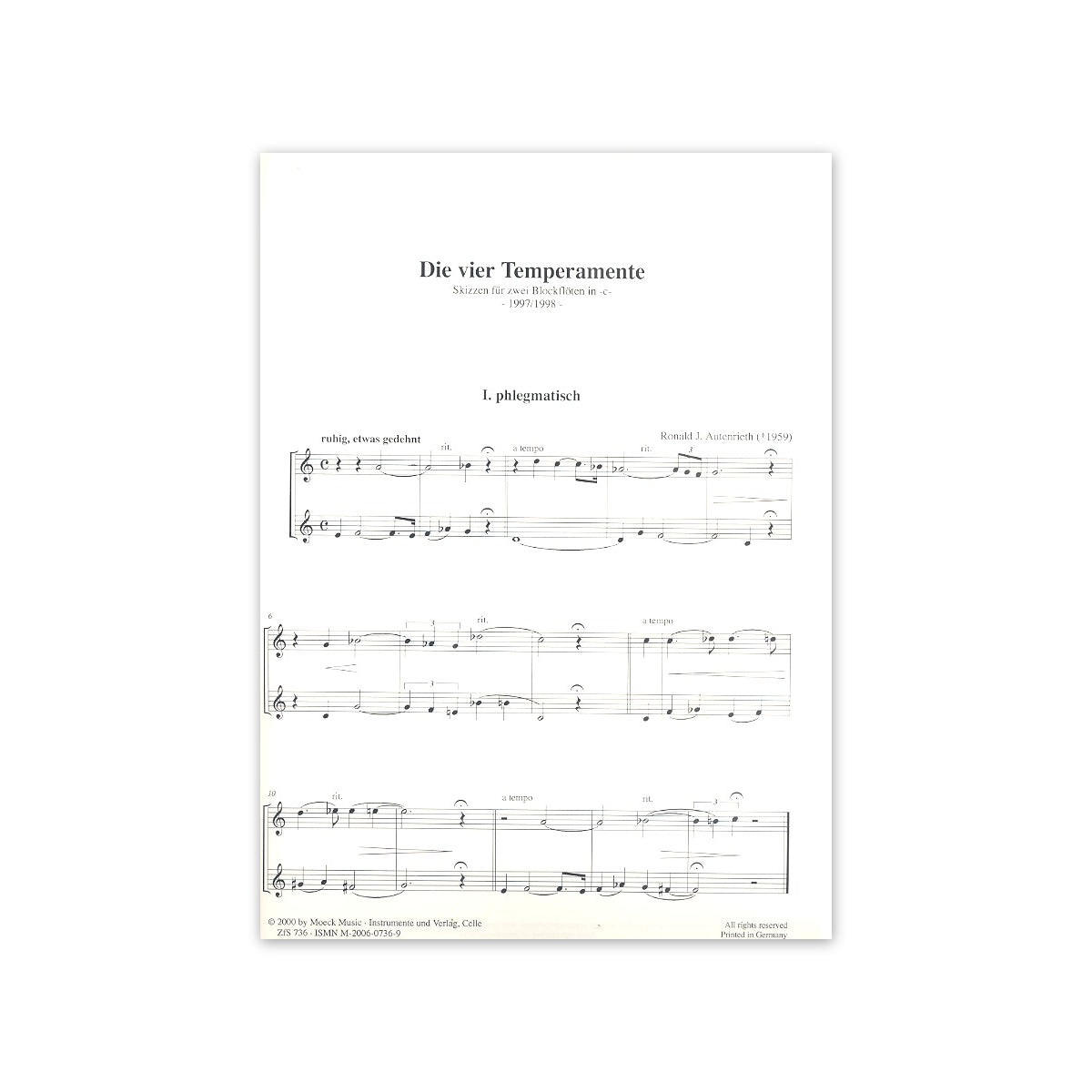Autenrieth, Die vier Temperamente