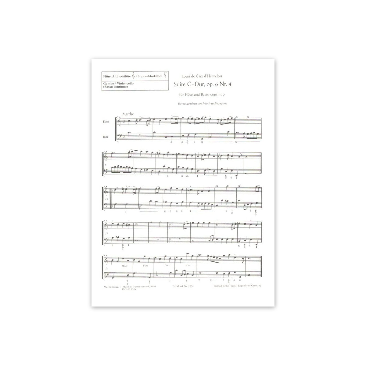 Caix d'Hervelois, Suite op.6 Nr.4