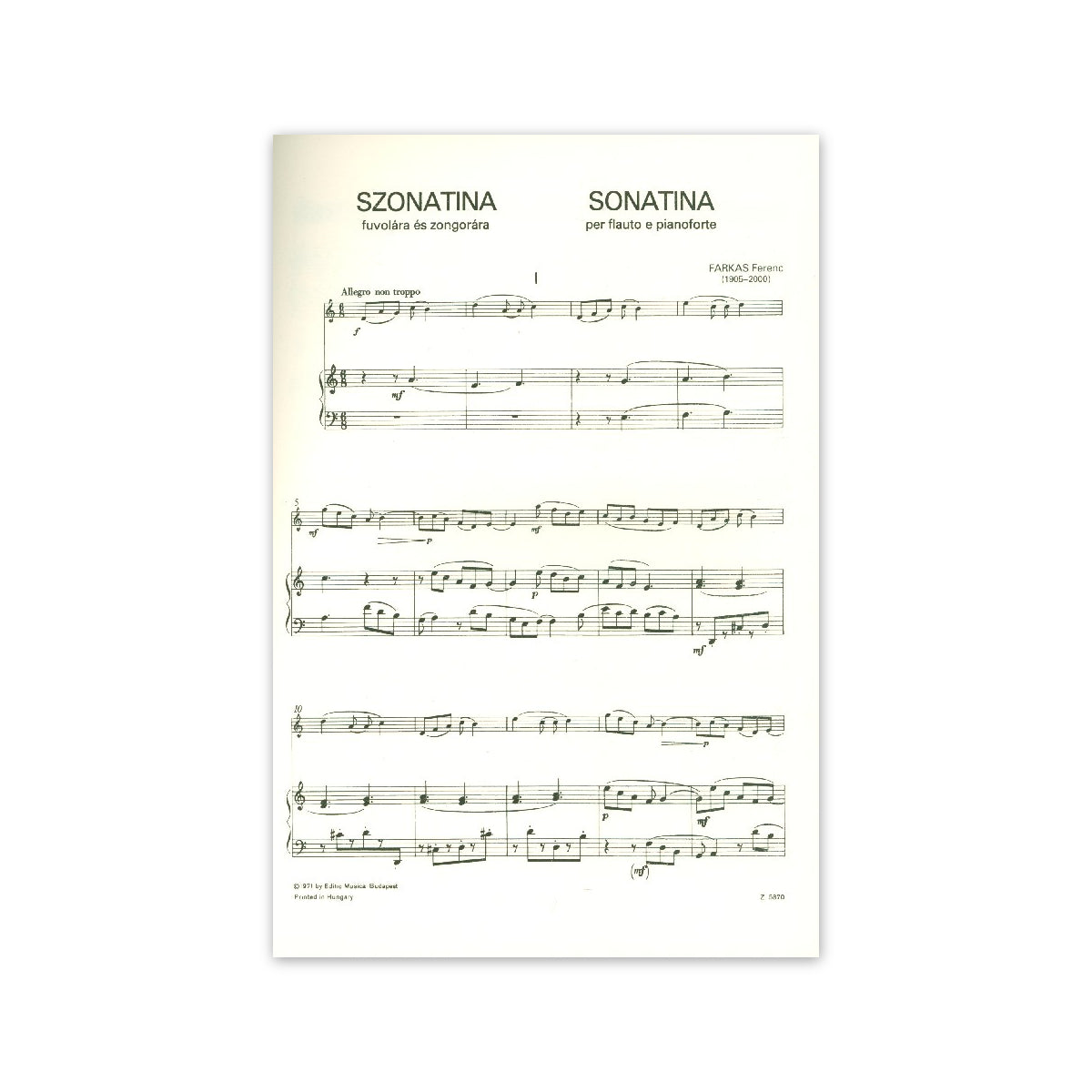 Farkas, Sonatine View 1