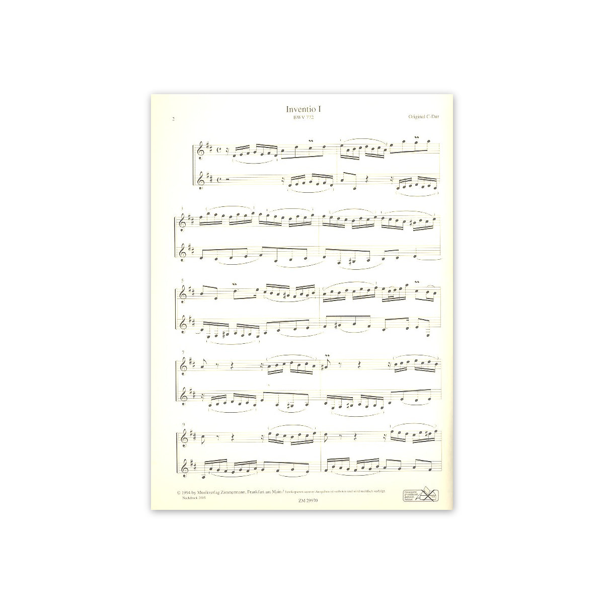 Bach, 15 zweistimmige Inventionen