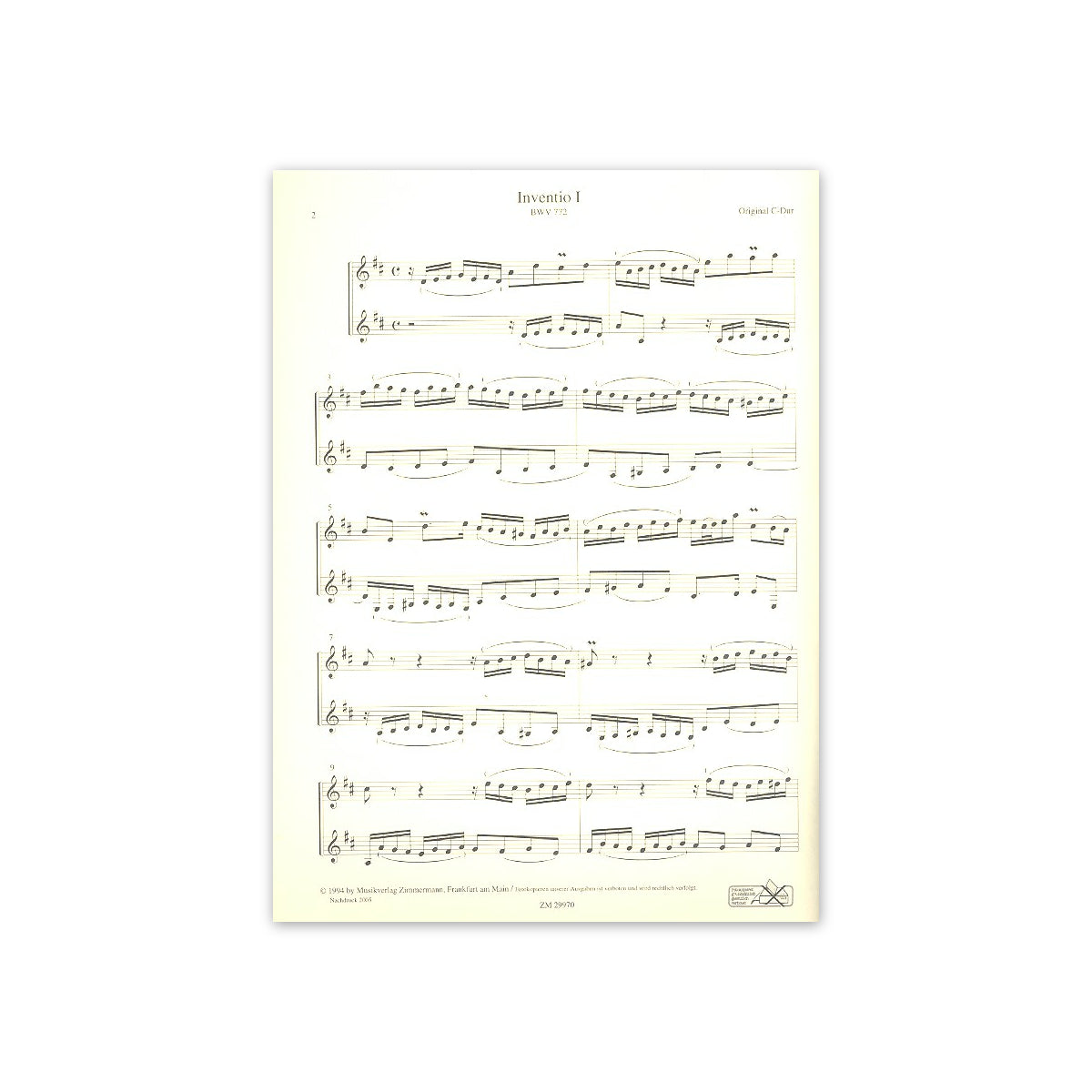 Bach, 15 zweistimmige Inventionen