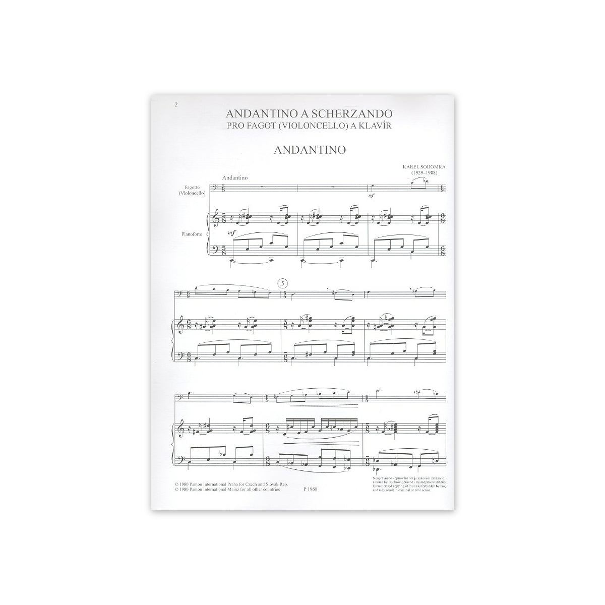 Sodomka, Andantino e Scherzando View 2