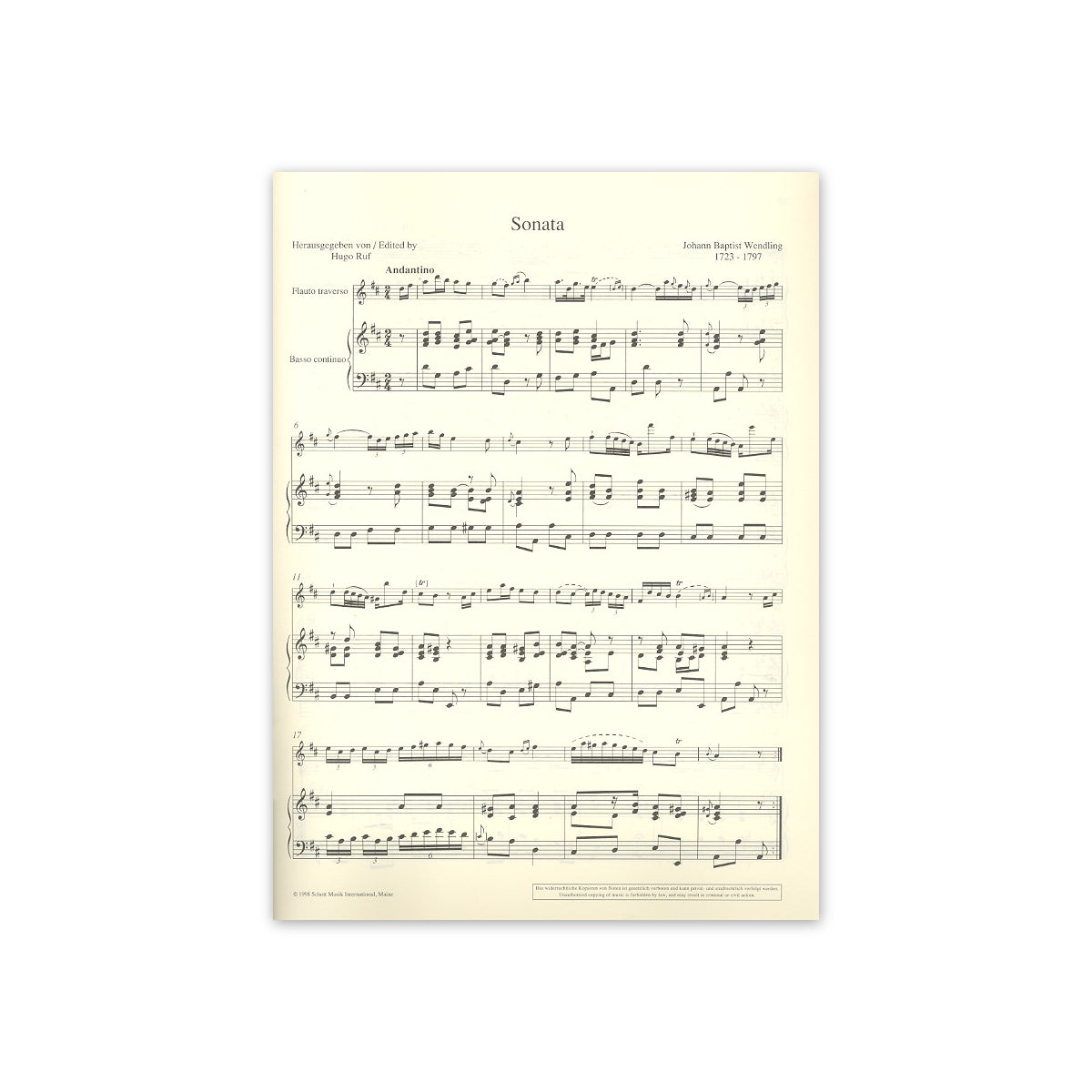 Wendling, Sonate D-Dur View 1