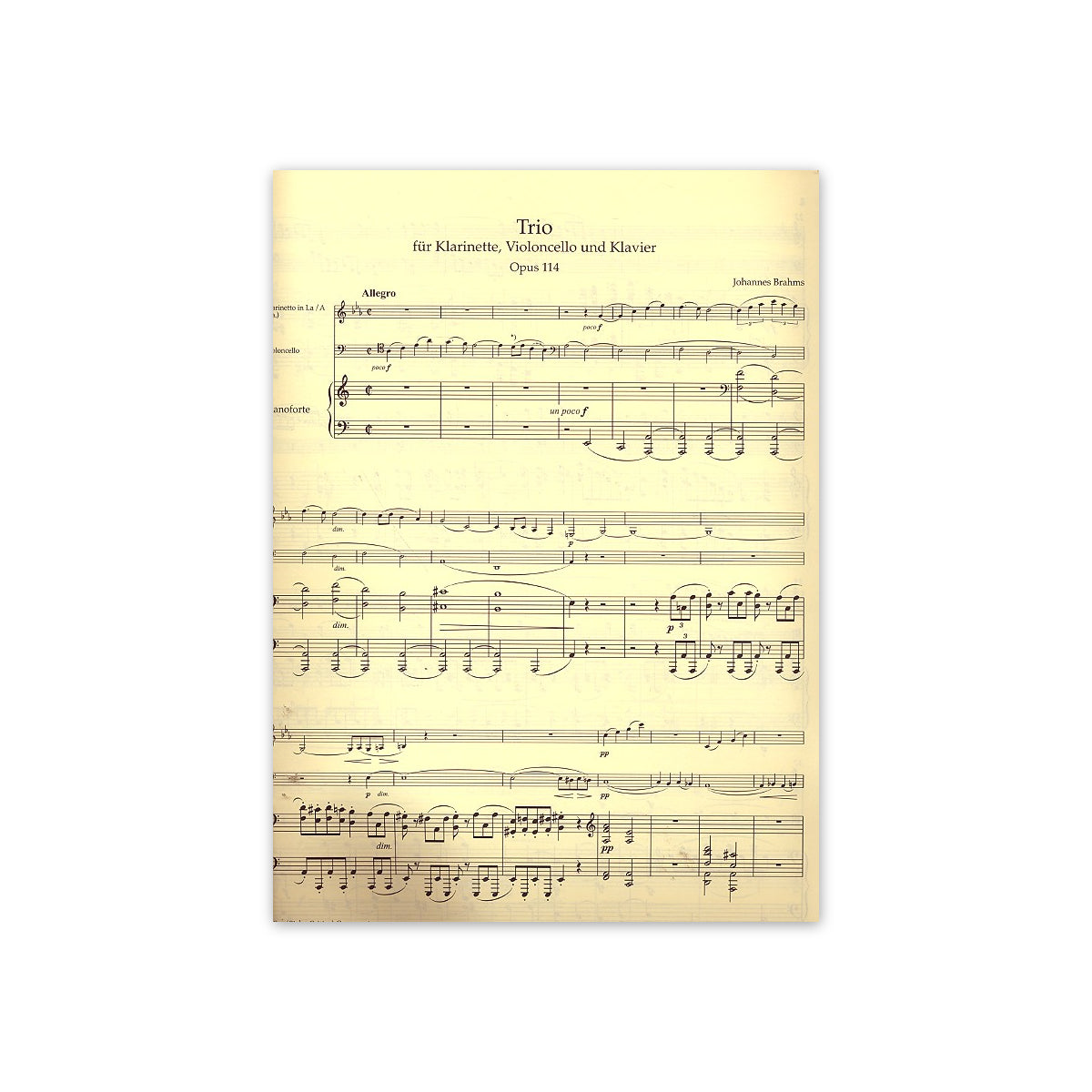 Brahms, Trio - Klar.,Vc. & Klavier