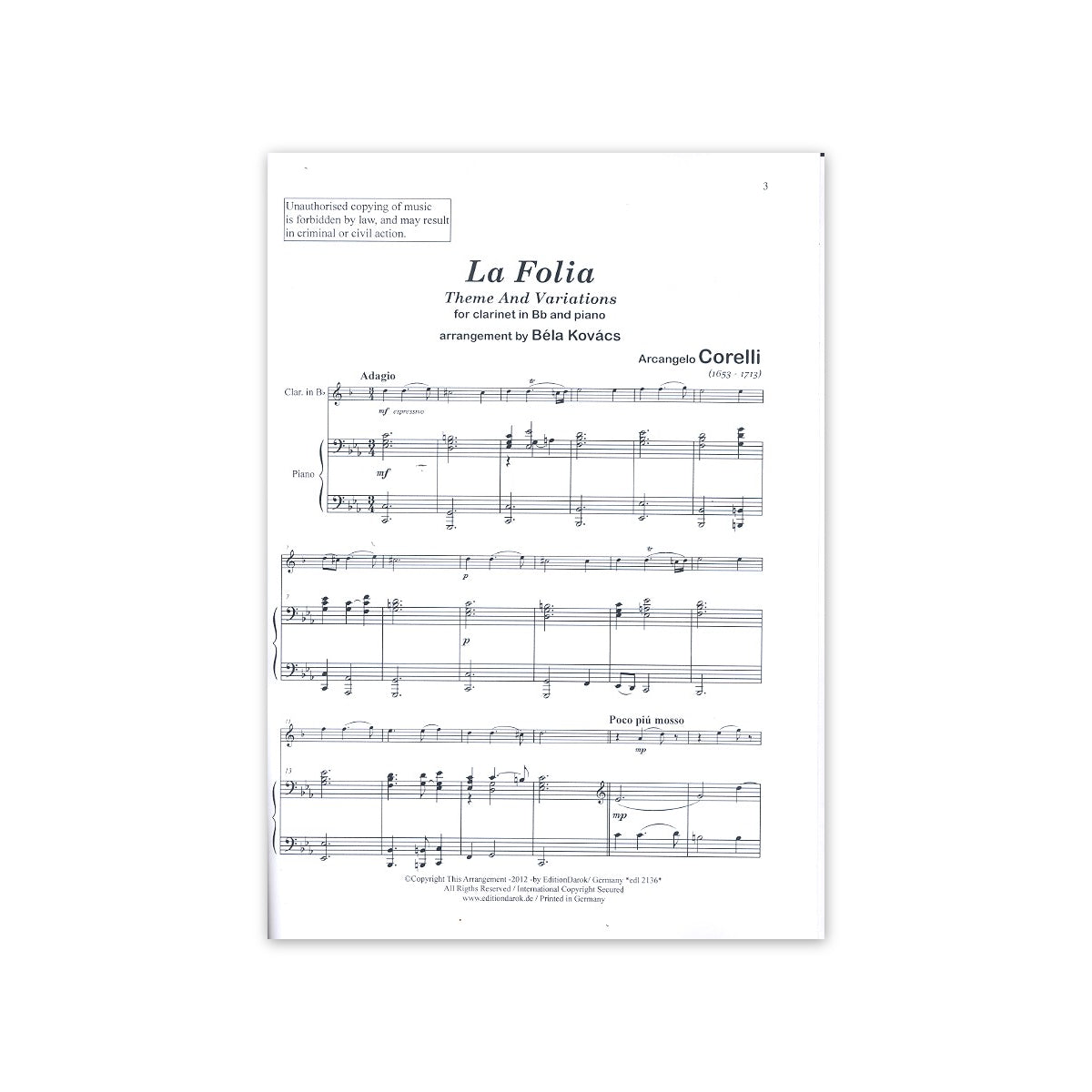 Corelli, La Folia - bearb. von Kovacs