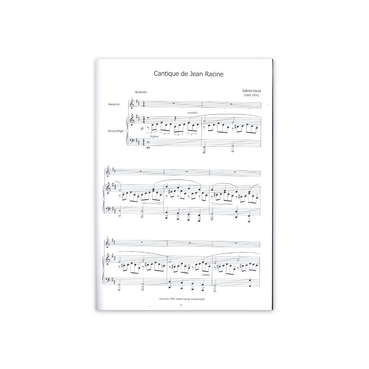 Fauré, Cantique de Jean Racine View 1