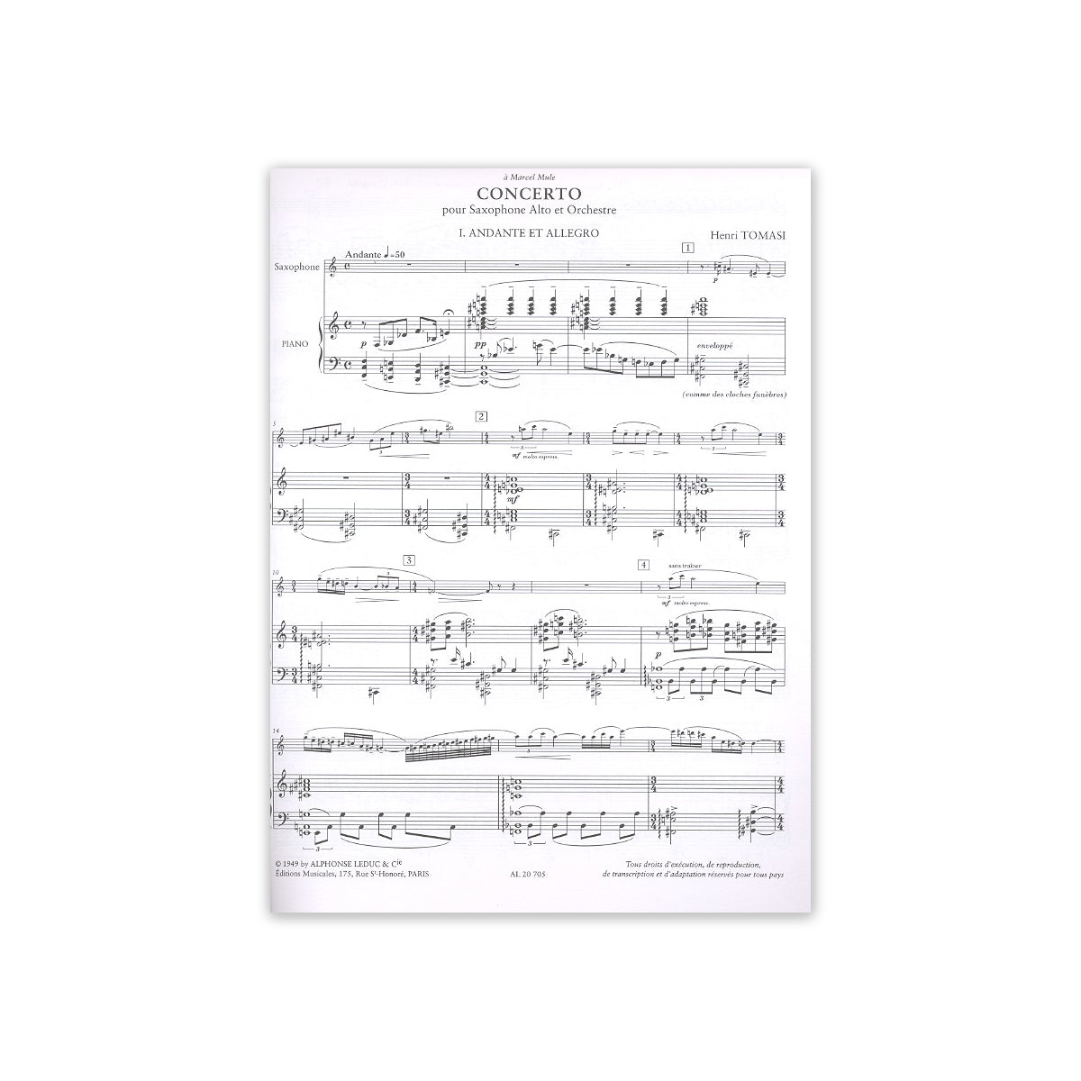 Tomasi, Concerto pour saxophone alto